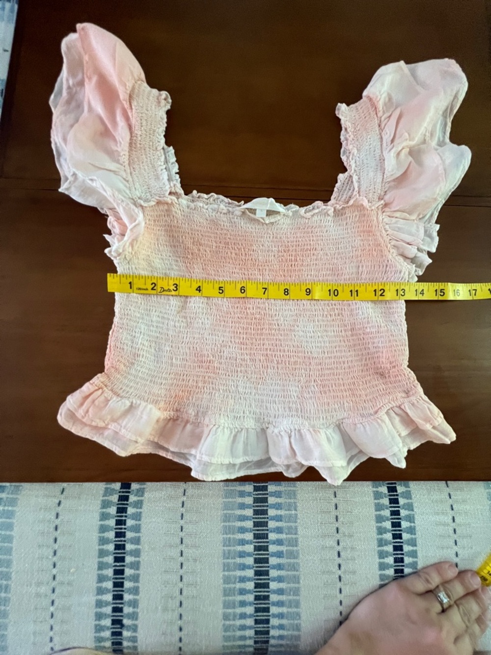 LoveShackFancy Light Pink Smocked Ruffle Top - Picture 6 of 8